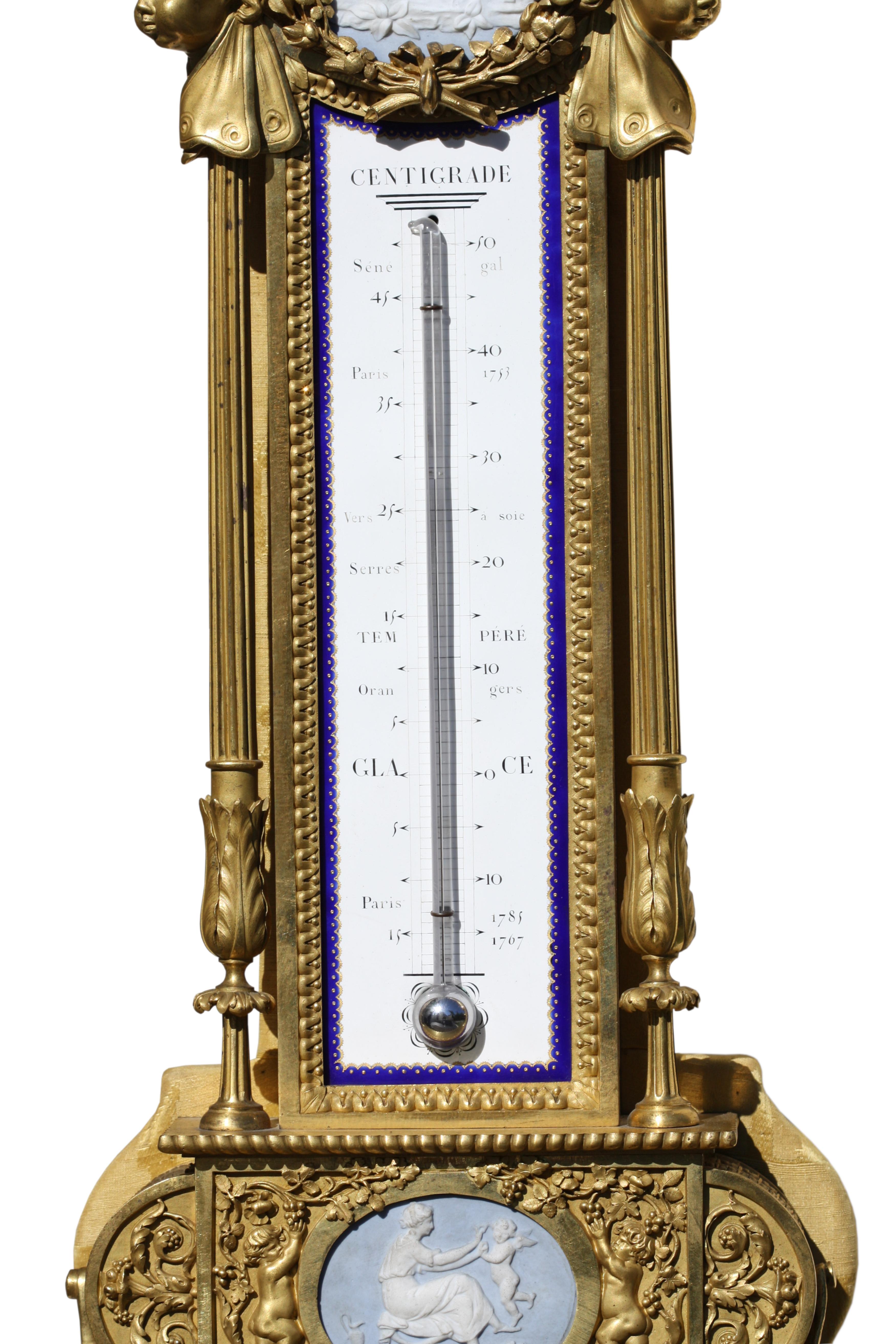 Uhr 1825-1896 von Henry Dasson mit passendem Barometer (19. Jahrhundert) im Angebot