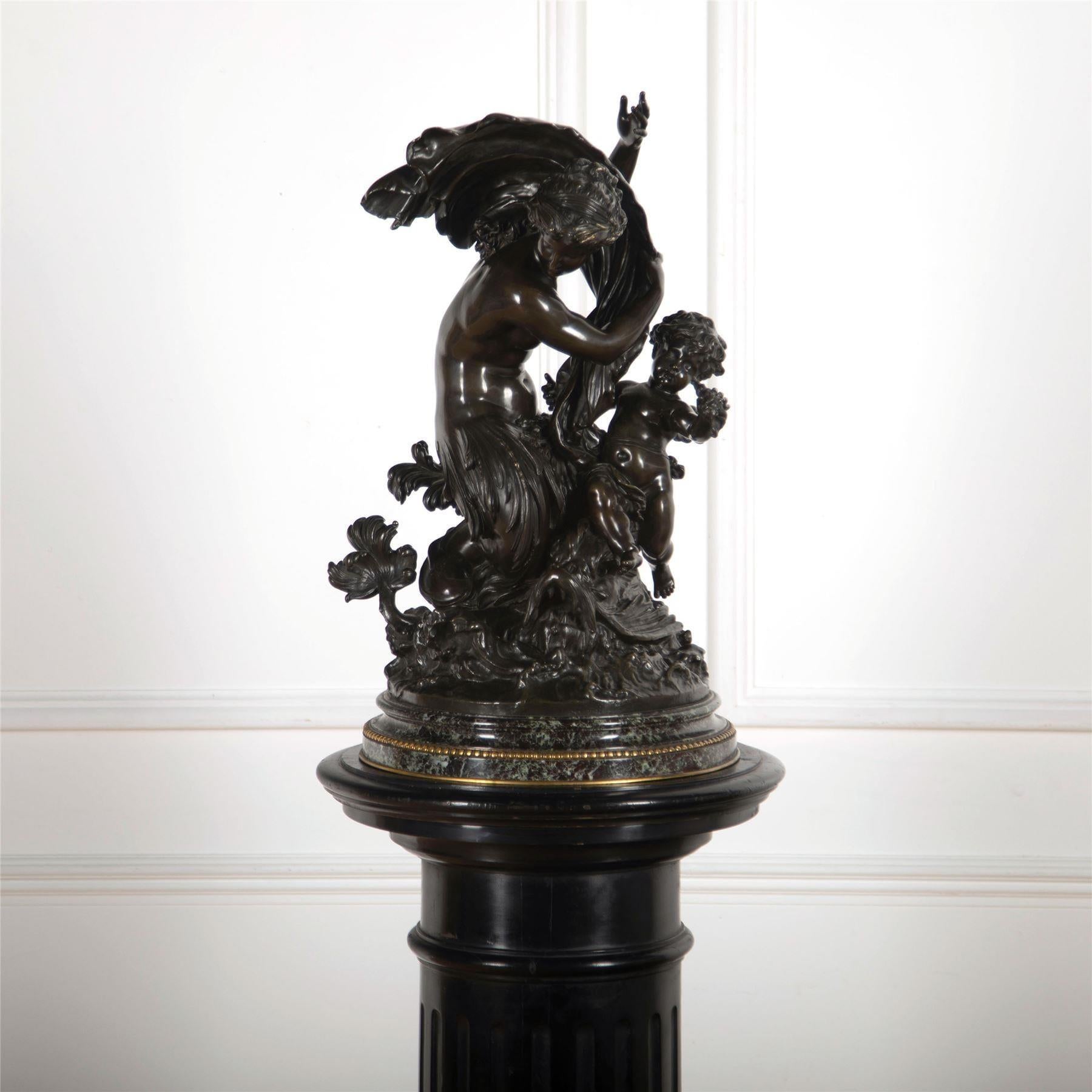 Baroque Henry Dasson Bronze Group Figure
