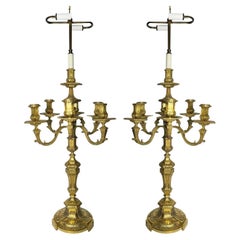 Henry Dasson Candelabras as Lamps