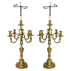 Henry Dasson Candelabras as Lamps 