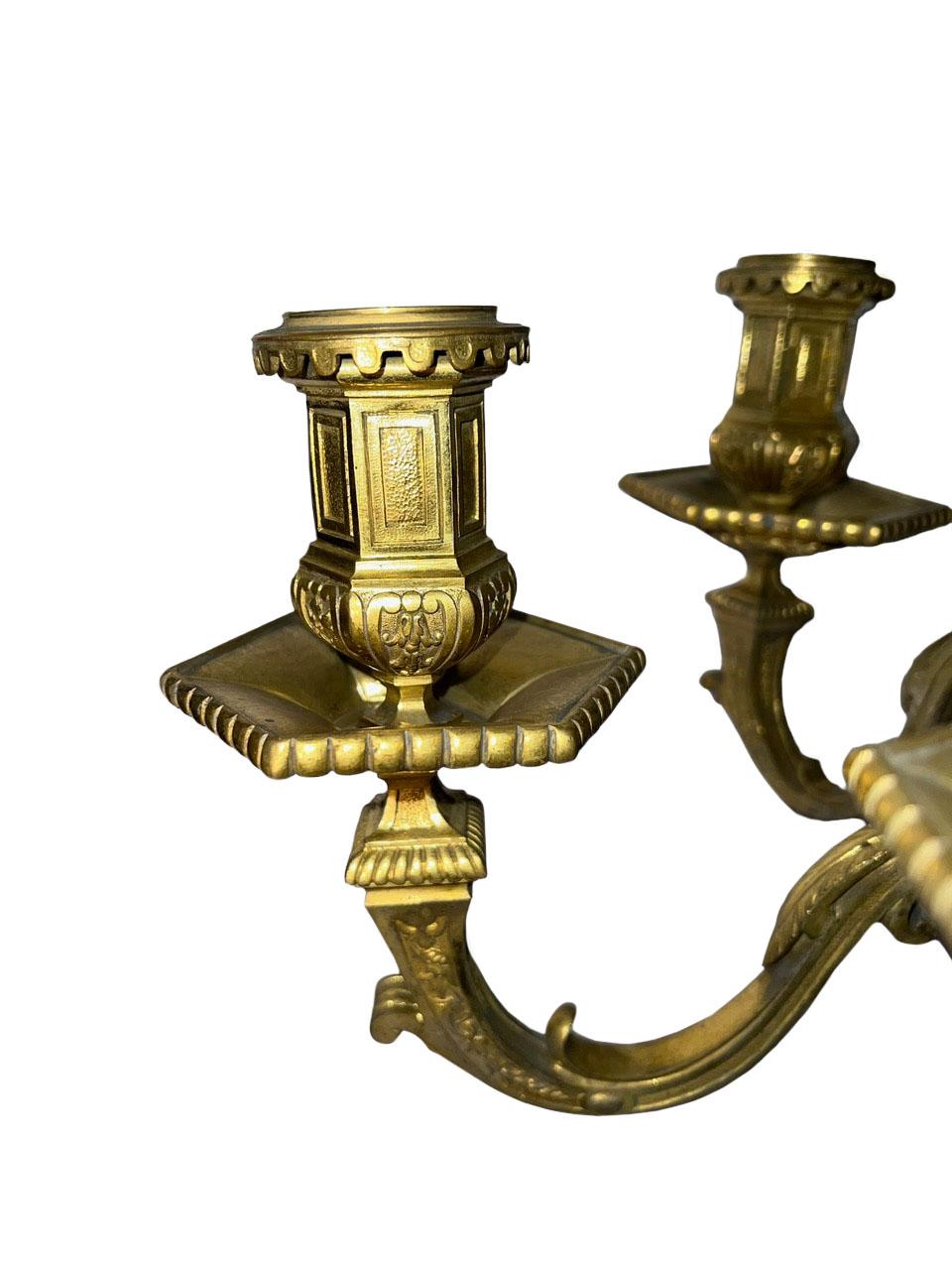 Late 19th Century Henry Dasson Candelabras as Lamps  For Sale