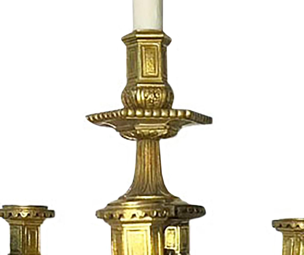 Bronze Henry Dasson Candelabras as Lamps  For Sale