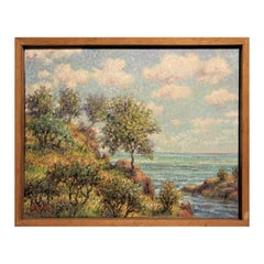 “Cliffside” Contemporary Impressionist Seaside Landscape Nature Painting