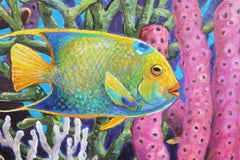 "Large Underwater Fish Painting" Colorful Realist Coral Reef Seascape Painting