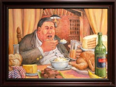 "(Mashed) Potato Eater" Contemporary Surrealist Gluttony Portrait Painting