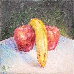 "Still Life" Contemporary Phallic Interior Still Life of Apples and a Banana