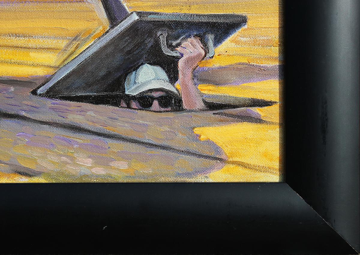 Zeitgenössisches surrealistisches Gemälde eines fliegenden Stiefels „Underground Resistance“ im Angebot 2