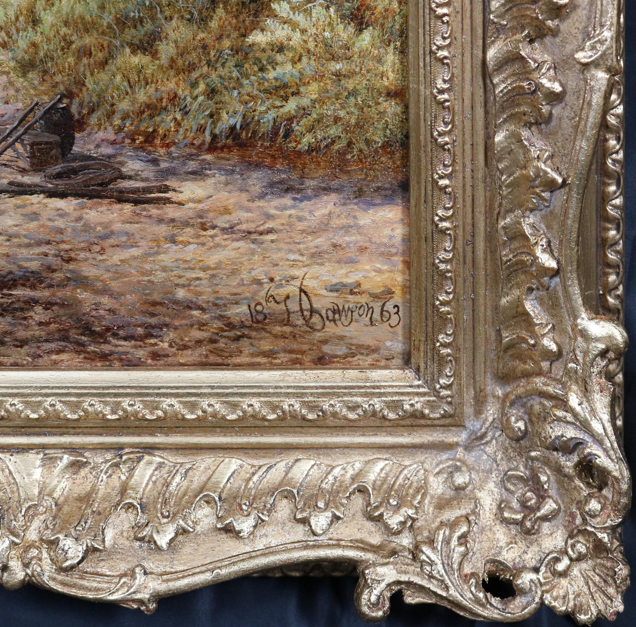 Crepuscular Rays - Ölgemälde aus dem 19. Jahrhundert mit englischem Sonnenuntergang an der Küste im Angebot 5