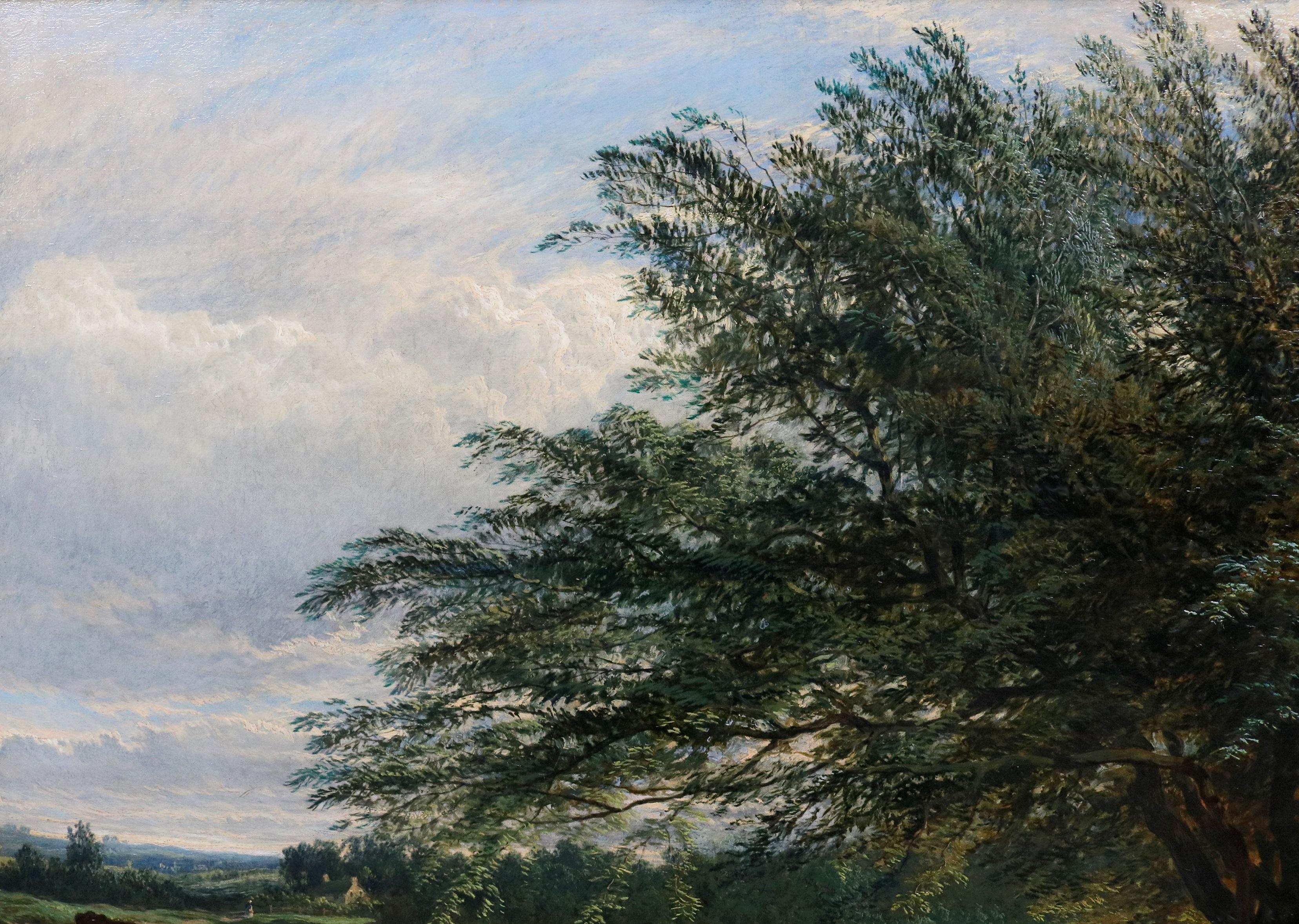 Grande dipinto a olio del XIX secolo raffigurante un paesaggio fluviale dello Yorkshire nell'estate inglese 3