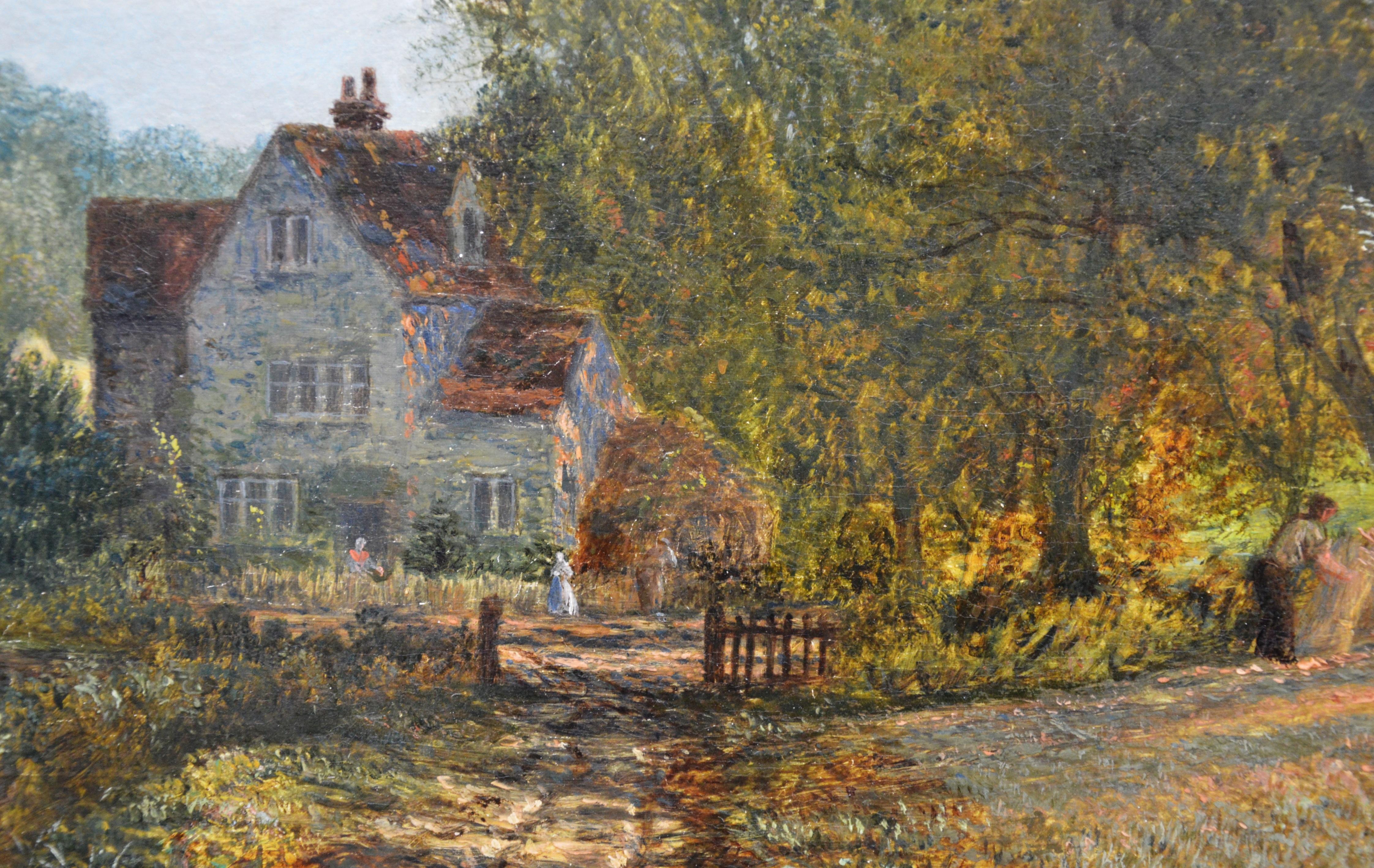 The Harvest - 19th Century English Summer Sunset Landscape Oil Painting 3