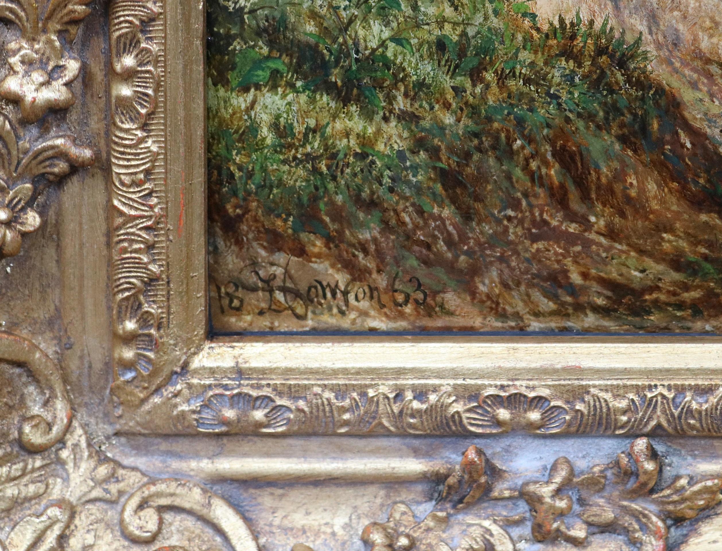 Il Tamigi vicino a Runnymede - Pittura ad olio del XIX secolo Paesaggio fluviale 6