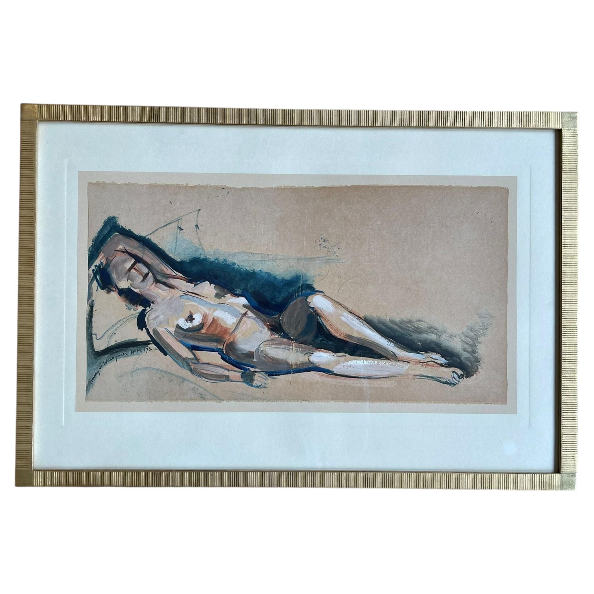 Henry de Waroquier (1881–1970) « Nu allongé » For Sale