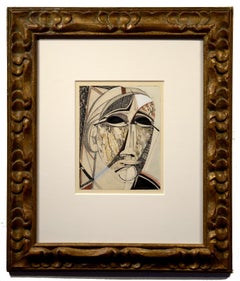 "Retrato cubista", 1917, Modernista, Museo de Arte Moderno, París, Abstracto