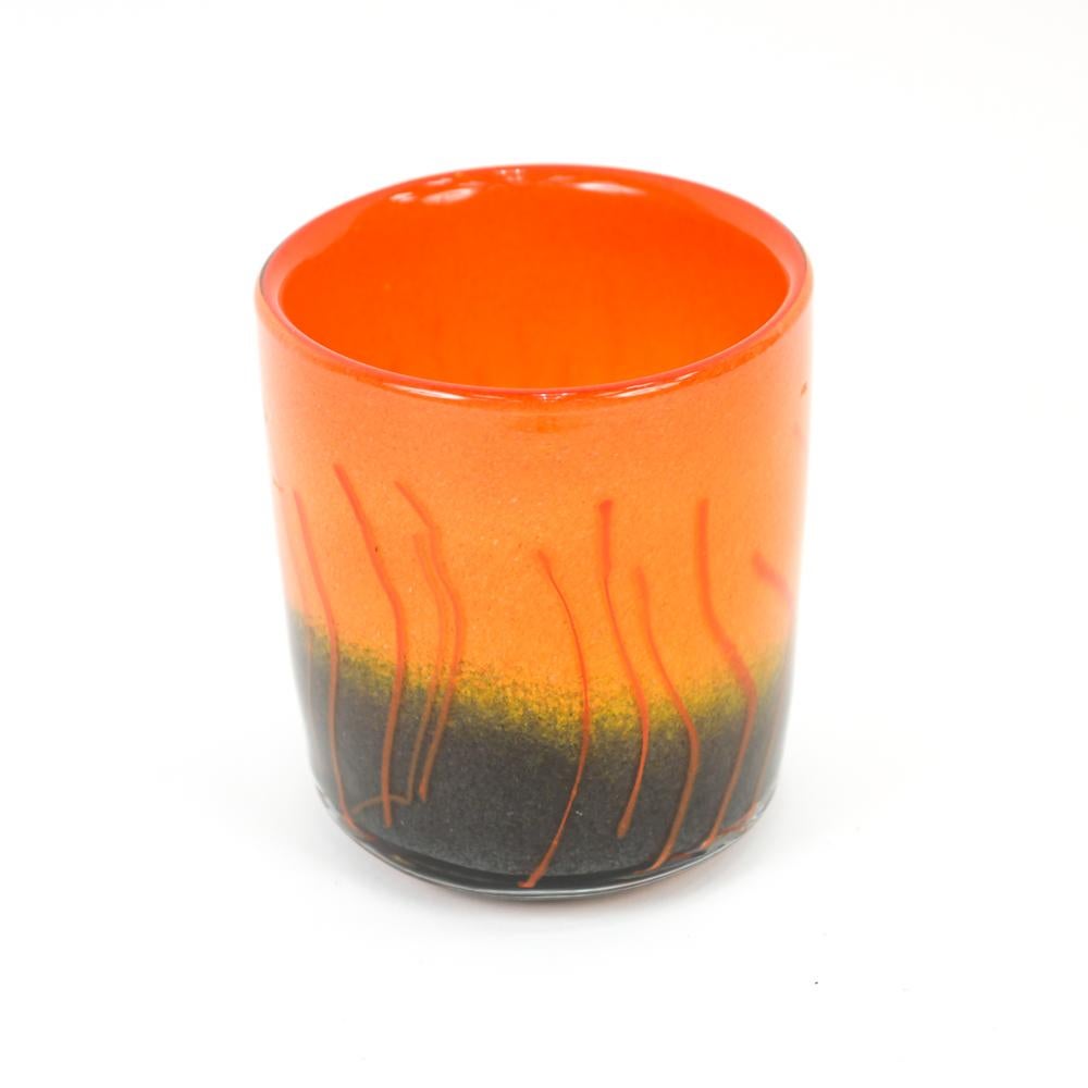 Henry Dean Abstract Art Glass Cylinder Vase For Sale 4