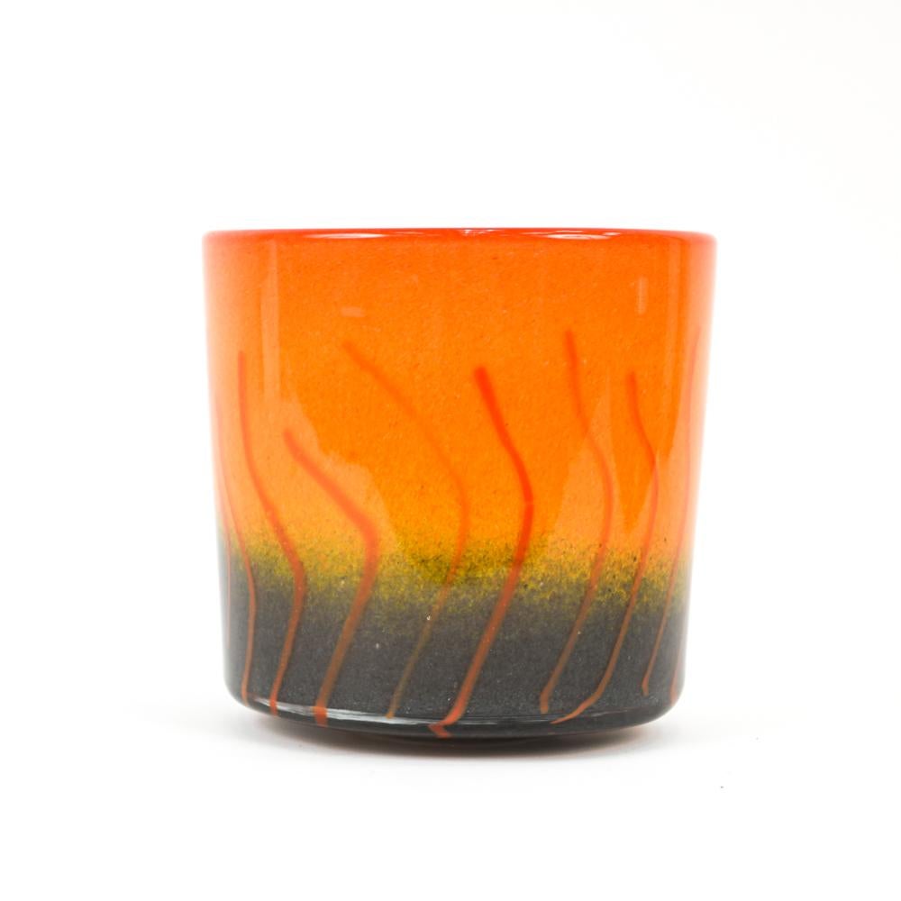 Henry Dean Abstract Art Glass Cylinder Vase For Sale 5