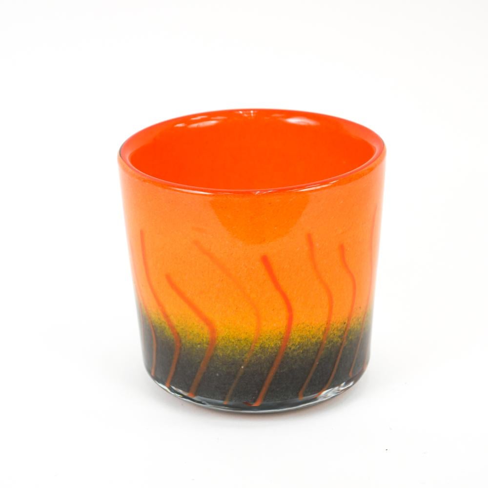Henry Dean Abstract Art Glass Cylinder Vase For Sale 5