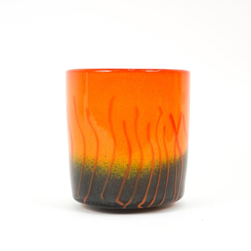 Henry Dean Abstract Art Glass Cylinder Vase For Sale 8
