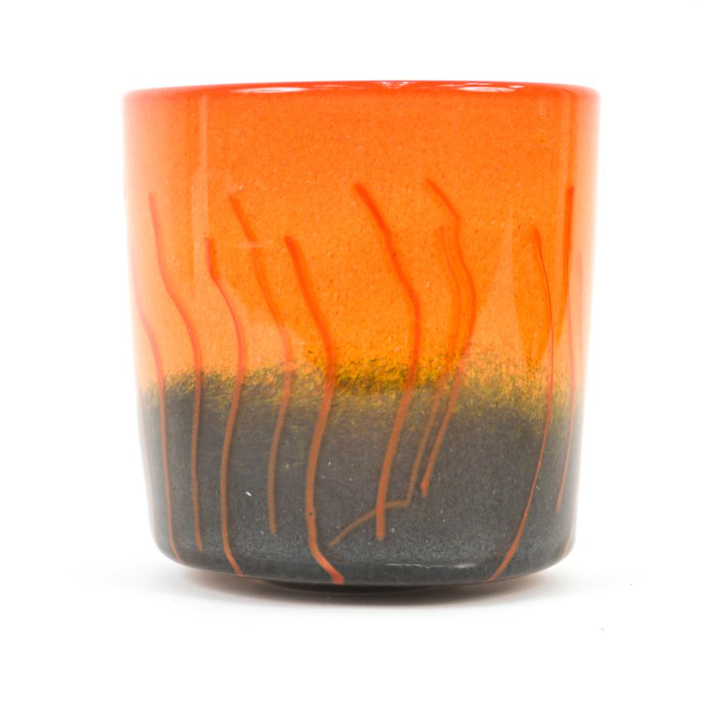 Contemporary Henry Dean Abstract Art Glass Cylinder Vase For Sale