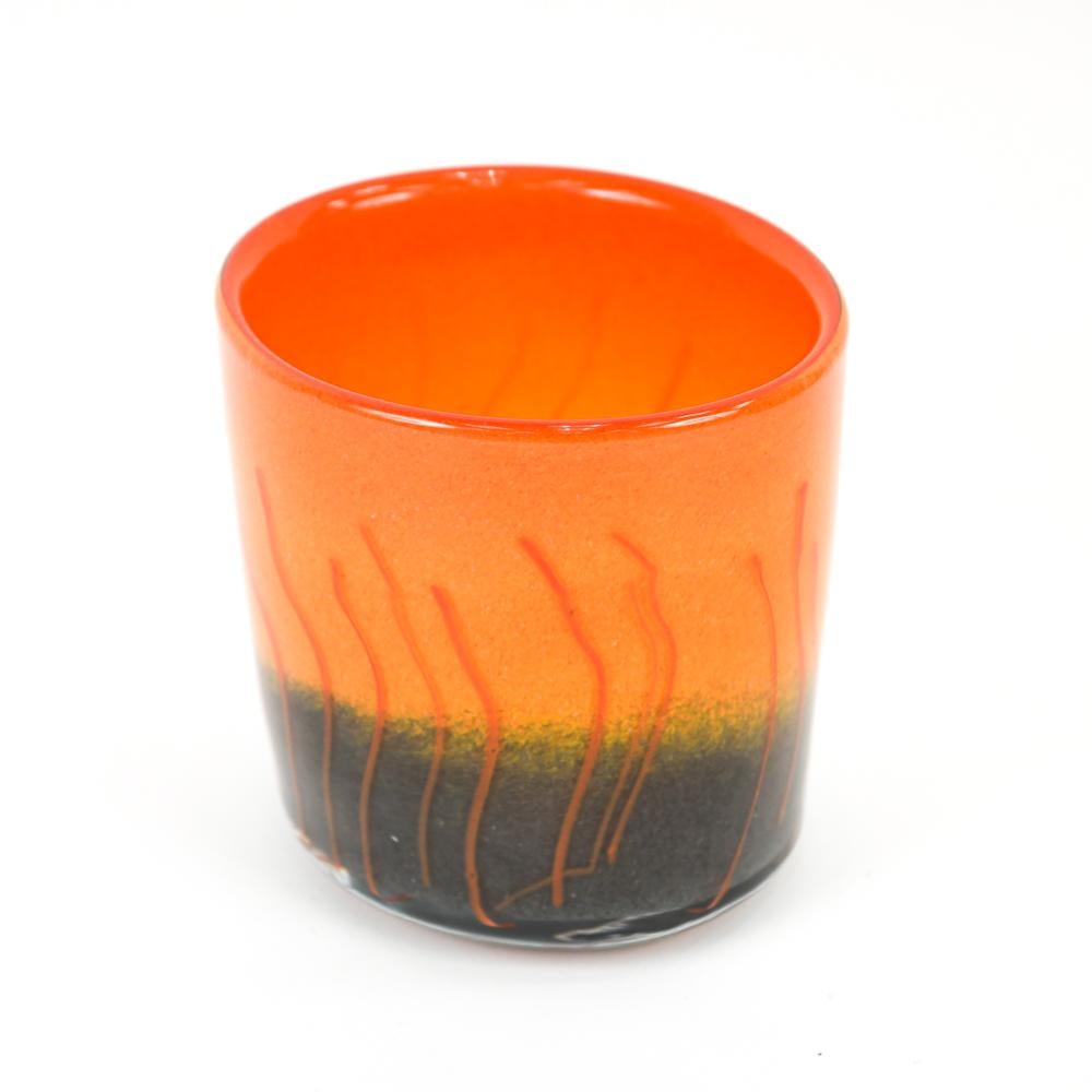 Henry Dean Abstract Art Glass Cylinder Vase For Sale 1