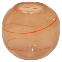 Henry Dean Belgium Blown Mid-Century Modern Striking Blown Glass Vase, Bowl 1980