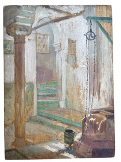 Henry D’estienne (1872–1949) – Light in a North African Courtyard with a Well