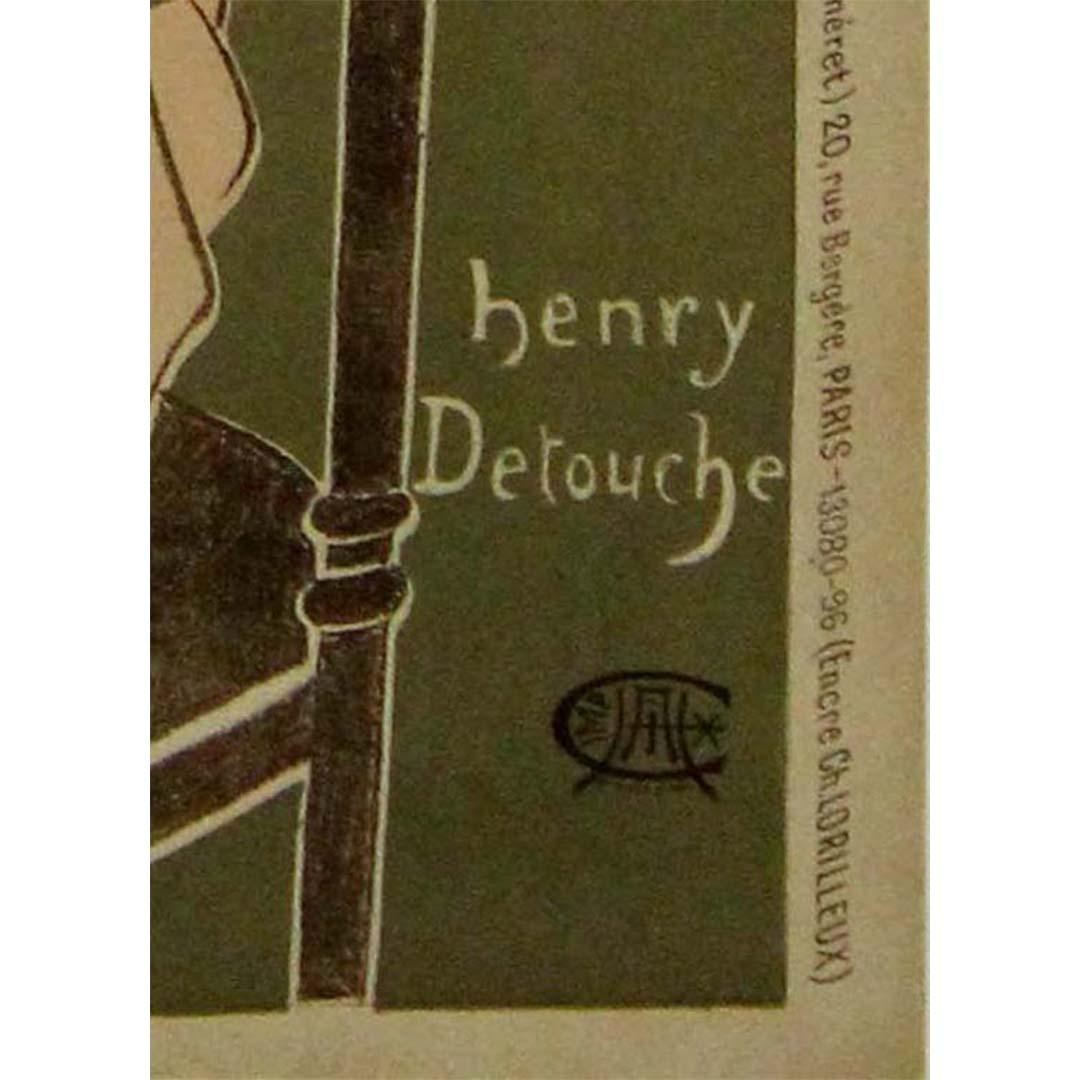Cartel original de 1896 de Henry Detouche para la 22e Exposition des Cent en venta 2