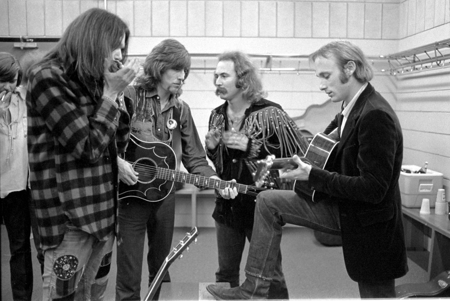Henry Diltz Black and White Photograph – Crosby, Stills, Nash, & Young, 1970
