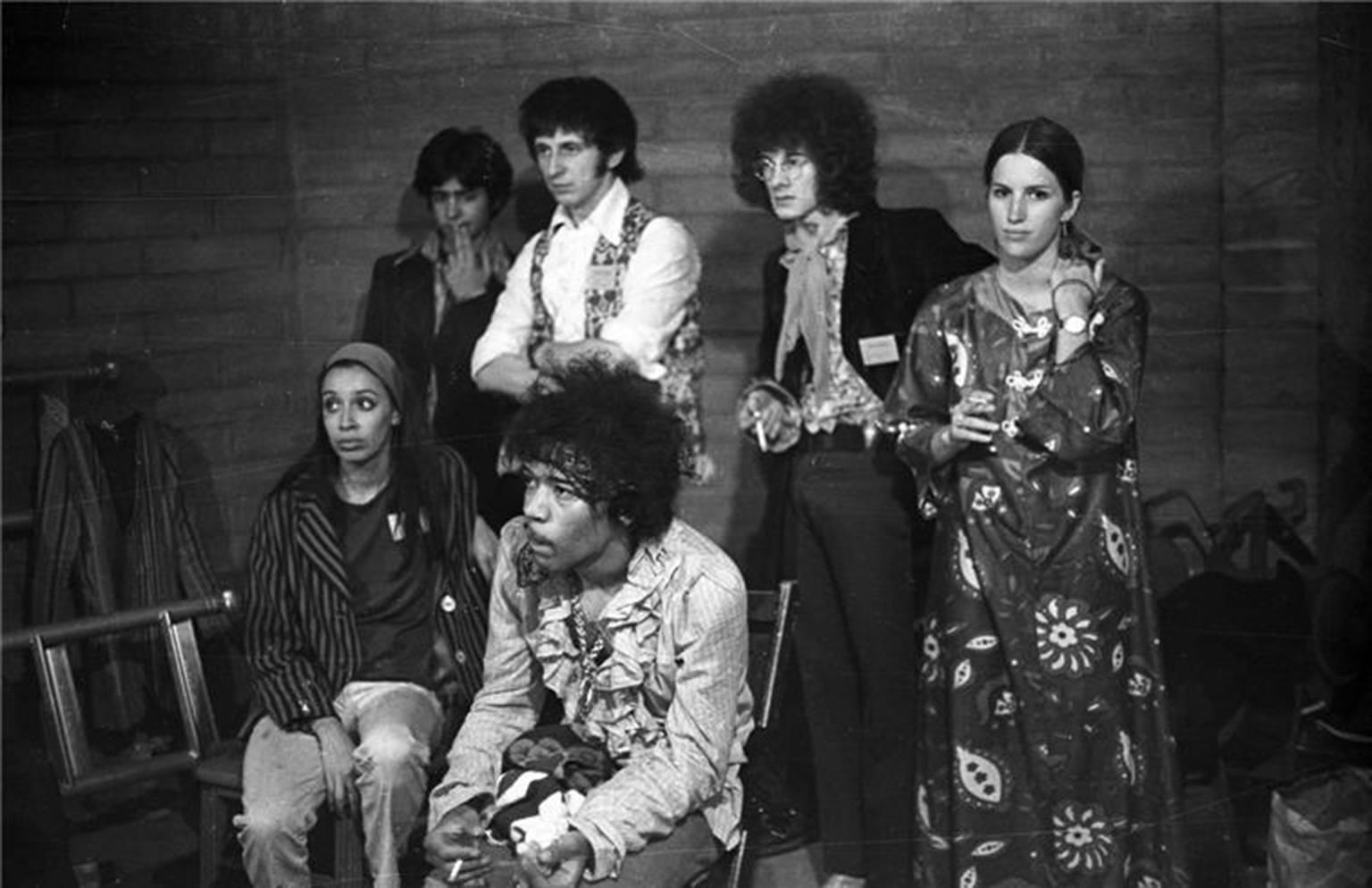 Henry Diltz Portrait Photograph - Jimi Hendrix, Monterey, CA 1967