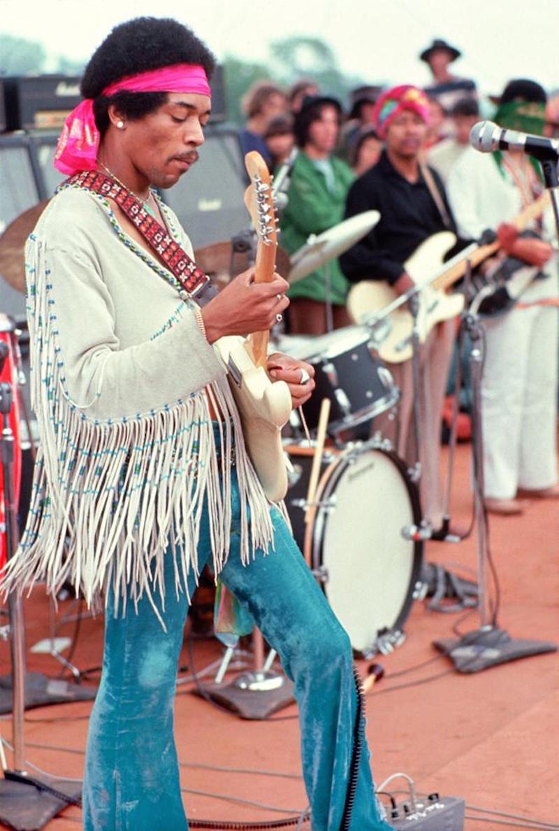 Henry Diltz Color Photograph - Jimi Hendrix Woodstock, NY, 1969