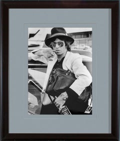 Vintage "Keith Richards, Midwest Airport, 1979" framed photograph by Henry Diltz  