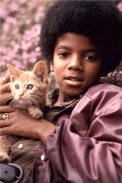 Vintage Michael Jackson with Kitten, 1971