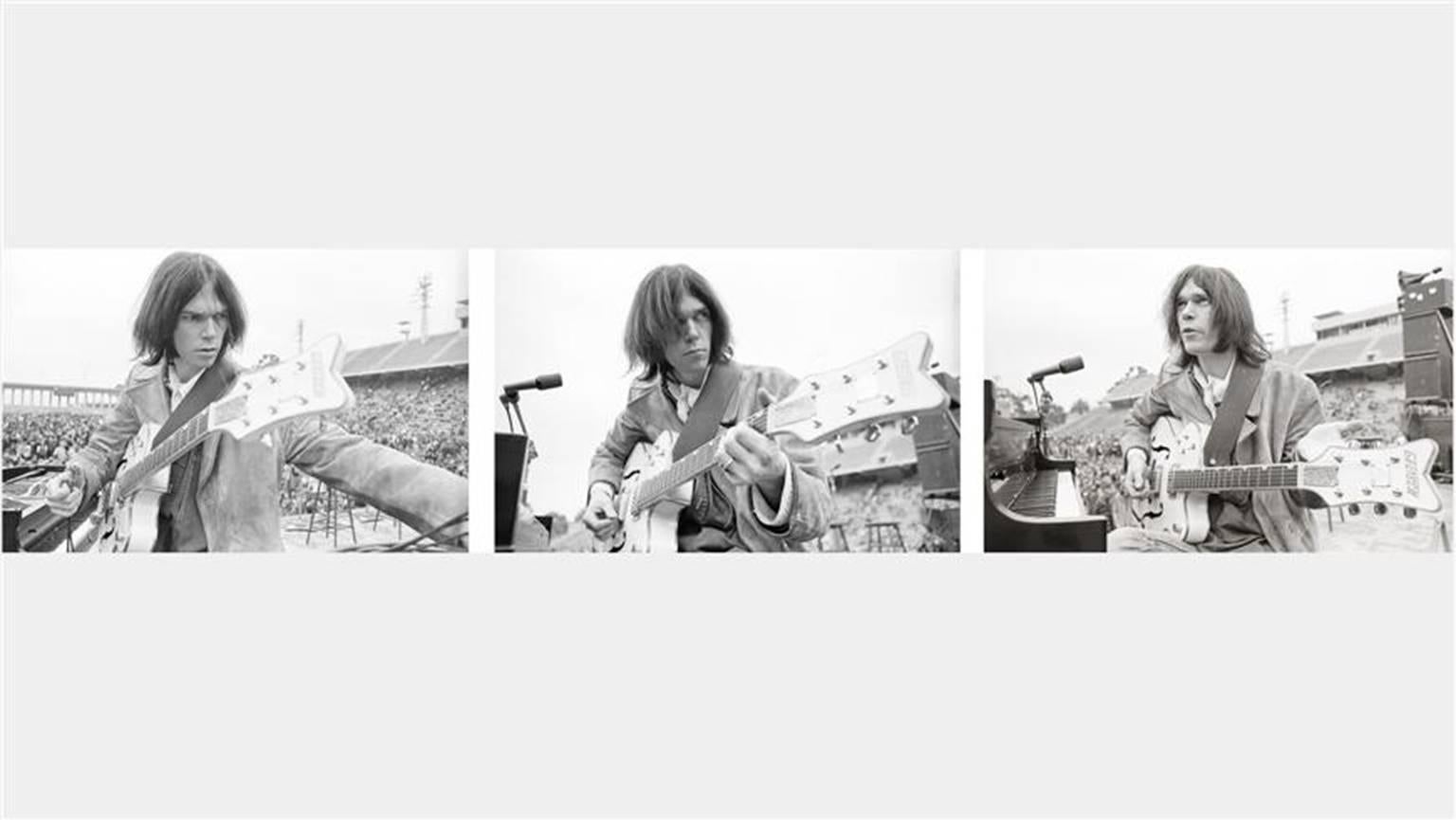 Henry Diltz Black and White Photograph - Neil Young Triptych