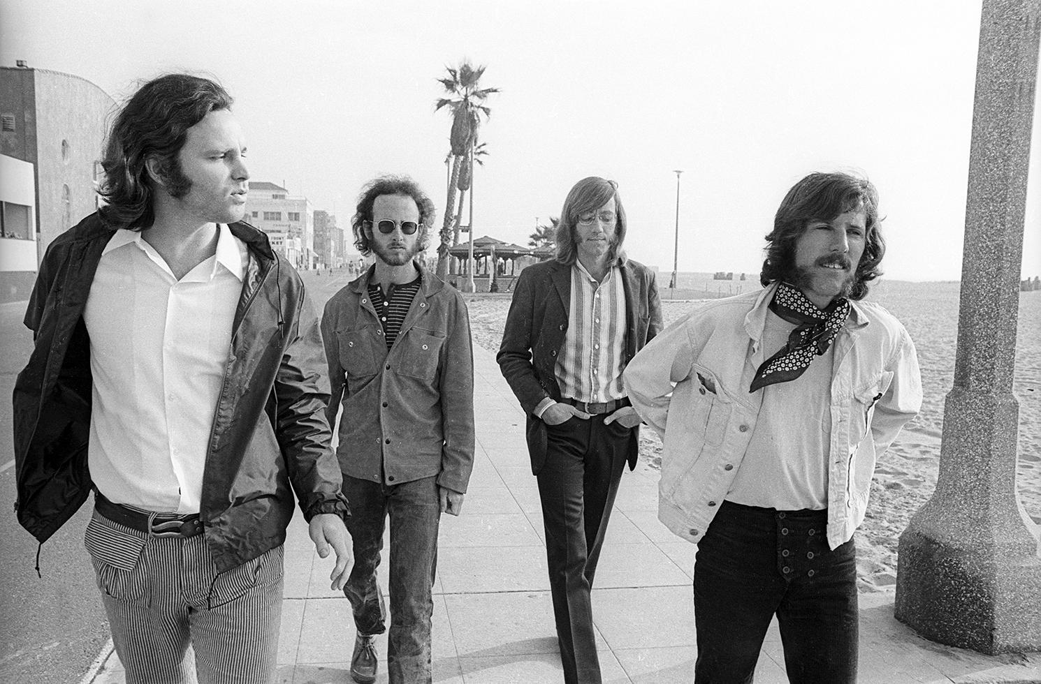 Henry Diltz Black and White Photograph - The Doors, Venice Beach, CA, 1969