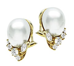 Henry Dunay 1.00ct Diamond Pearl Earrings