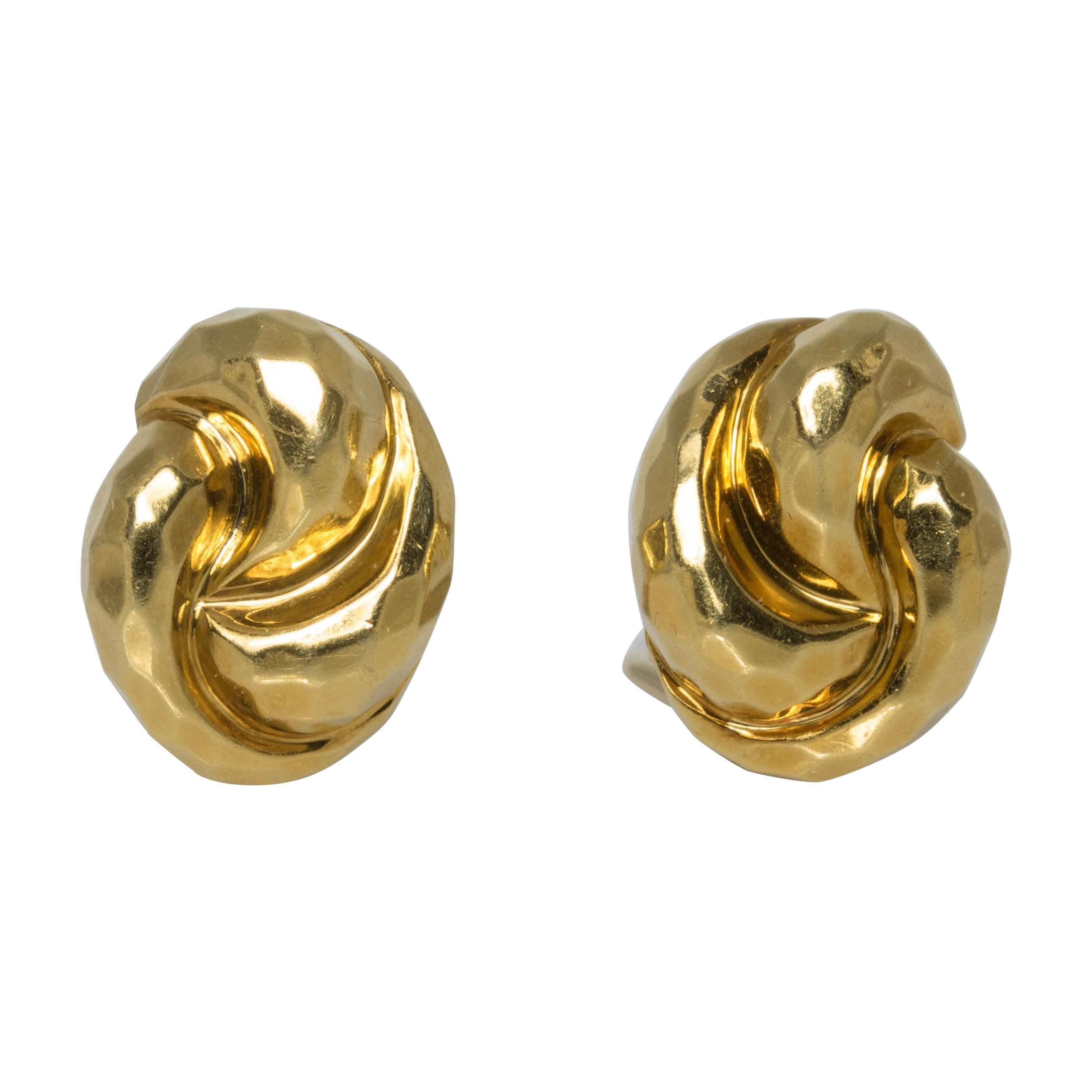 Henry Dunay 18 Karat Gold Clip Earrings