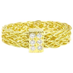 Henry Dunay 18 Karat Woven Ring with .10 Carat Total Weight