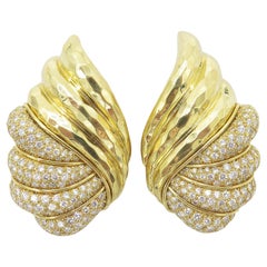Pendientes de diamantes de oro amarillo de 18 quilates Henry Dunay
