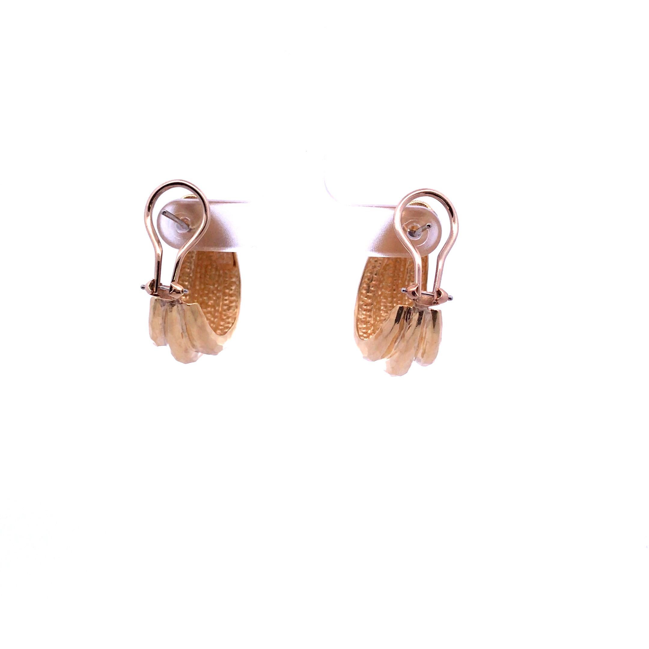 Contemporary Henry Dunay 18 Karat Yellow Gold Earrings For Sale