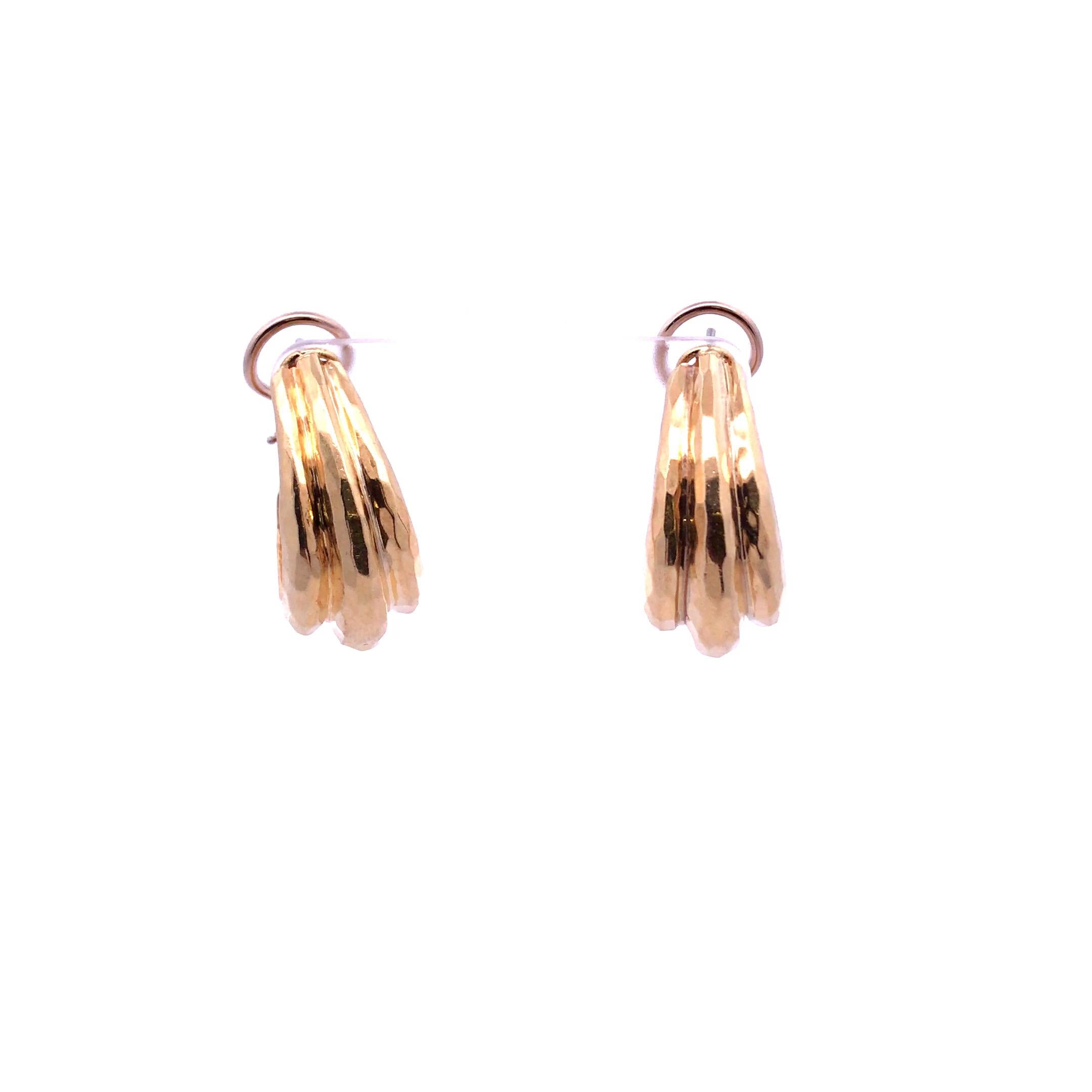 Men's Henry Dunay 18 Karat Yellow Gold Earrings For Sale
