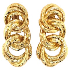 Henry Dunay 18 Karat Yellow Gold Earrings