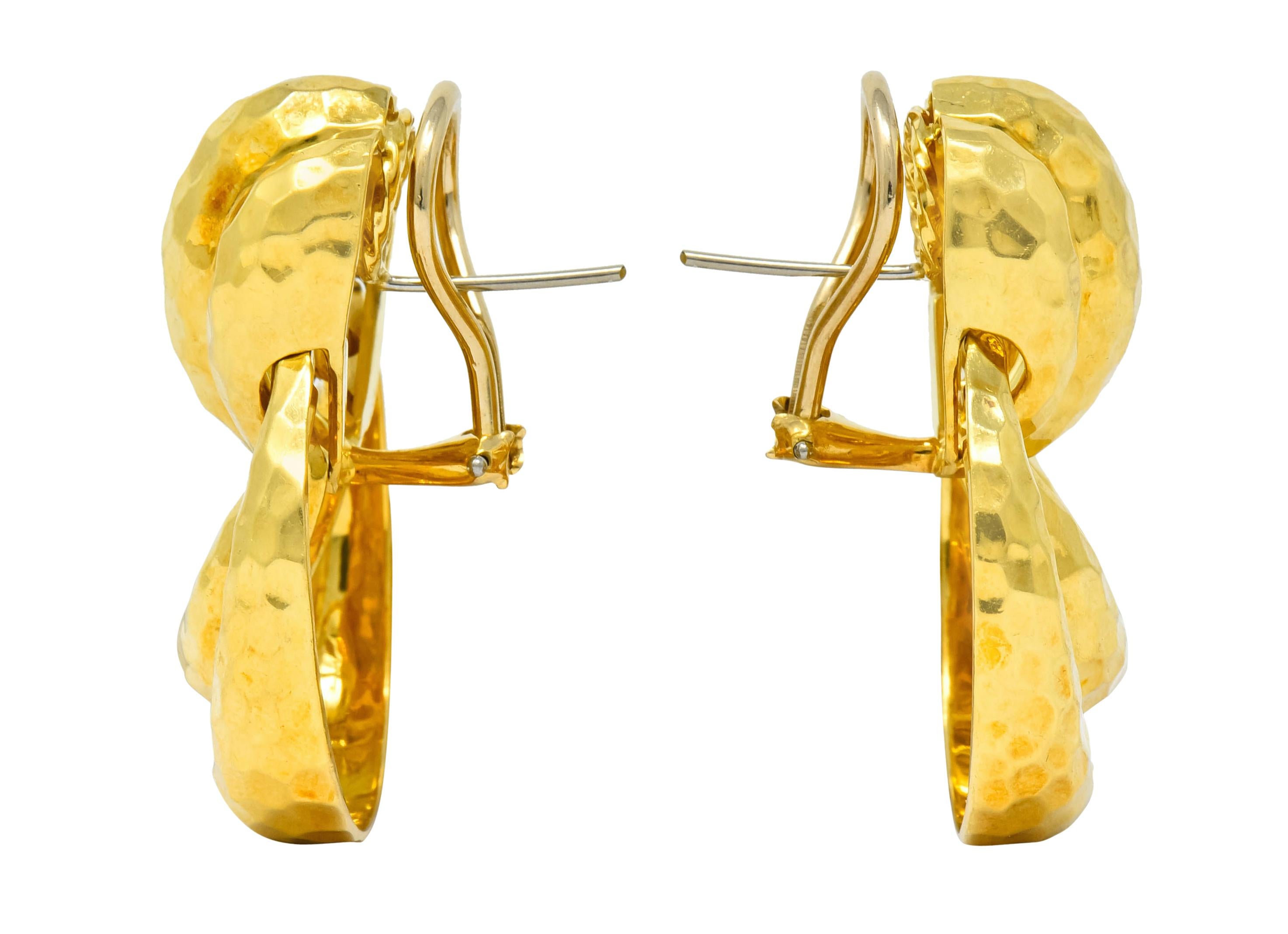 Henry Dunay 18 Karat Yellow Gold Fashionable Door Knocker Earrings In Excellent Condition In Philadelphia, PA