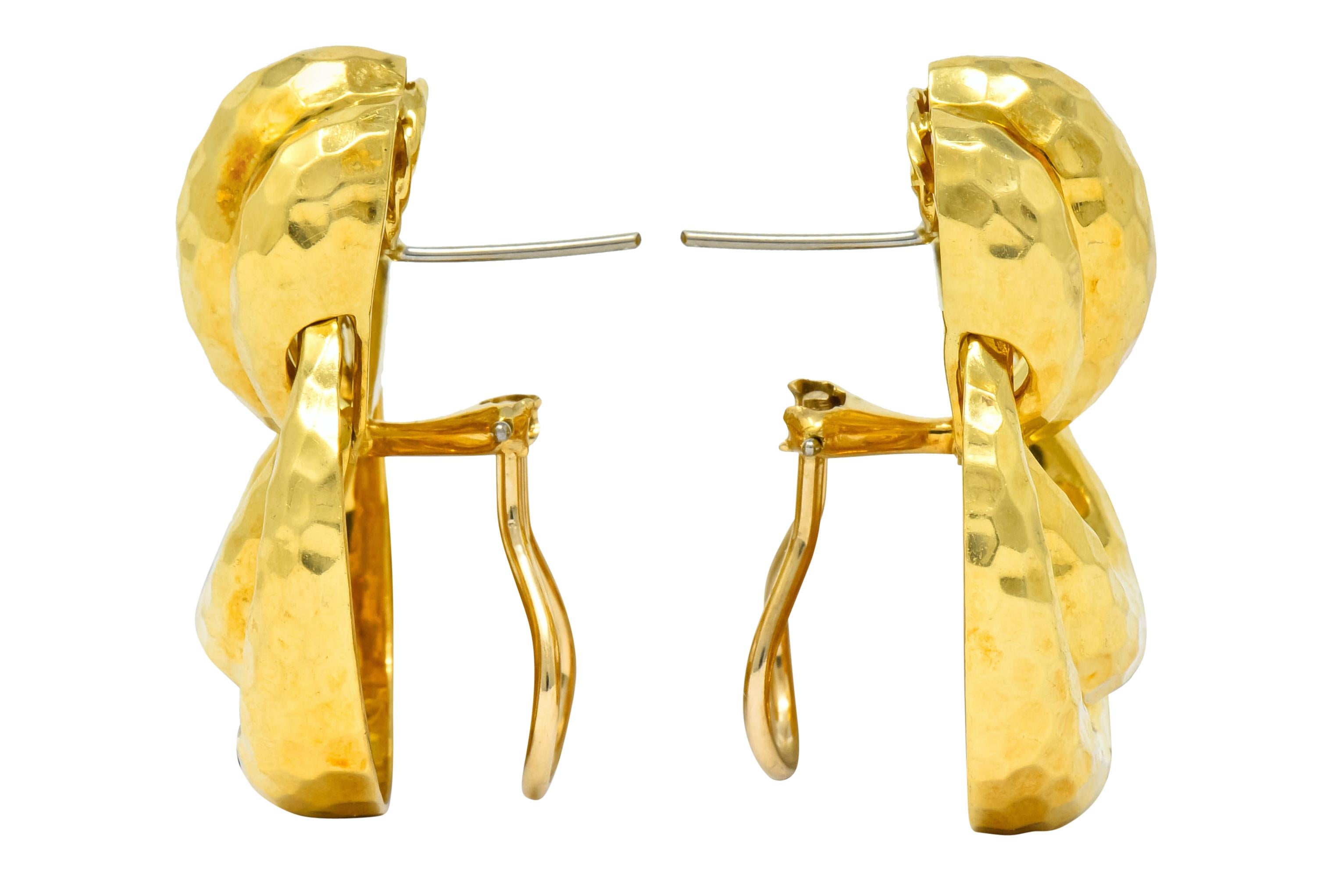 Women's or Men's Henry Dunay 18 Karat Yellow Gold Fashionable Door Knocker Earrings