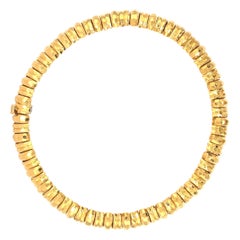 Henry Dunay 18 Karat Yellow Gold Hammer Finished Necklace