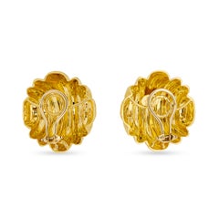 HENRY Dunay, orecchini in oro giallo 18 carati con struttura martellata (a clip)