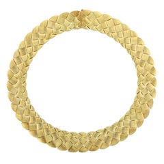 Henry Dunay 18 Karat Yellow Gold Woven Necklace