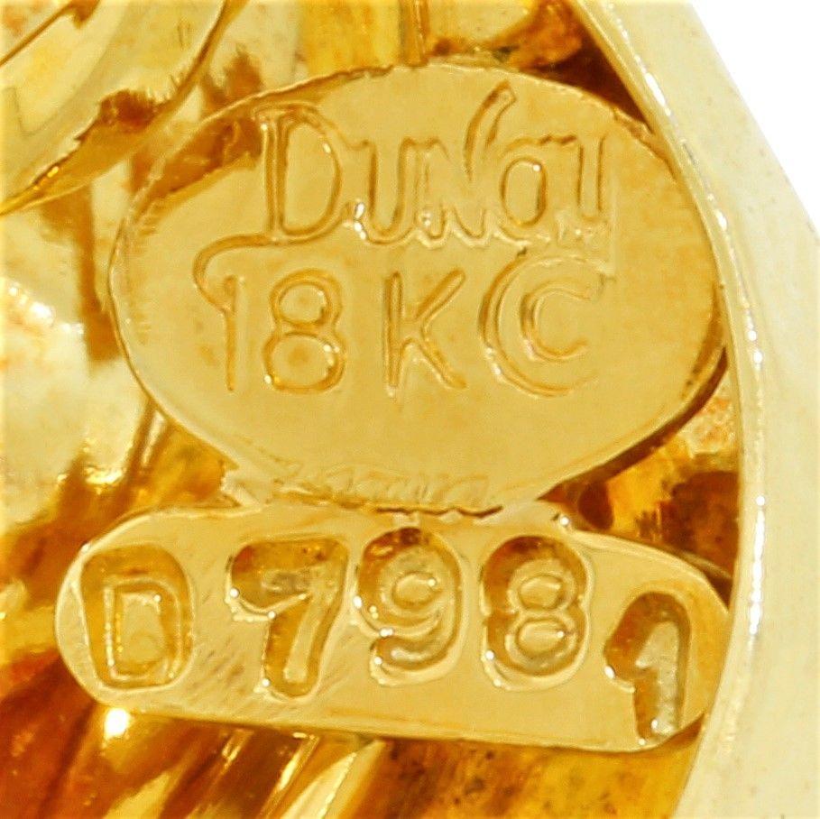 Henry Dunay 18k 750 Gold Hammered Shell Earrings Clip on Excellent Condition 11G 1