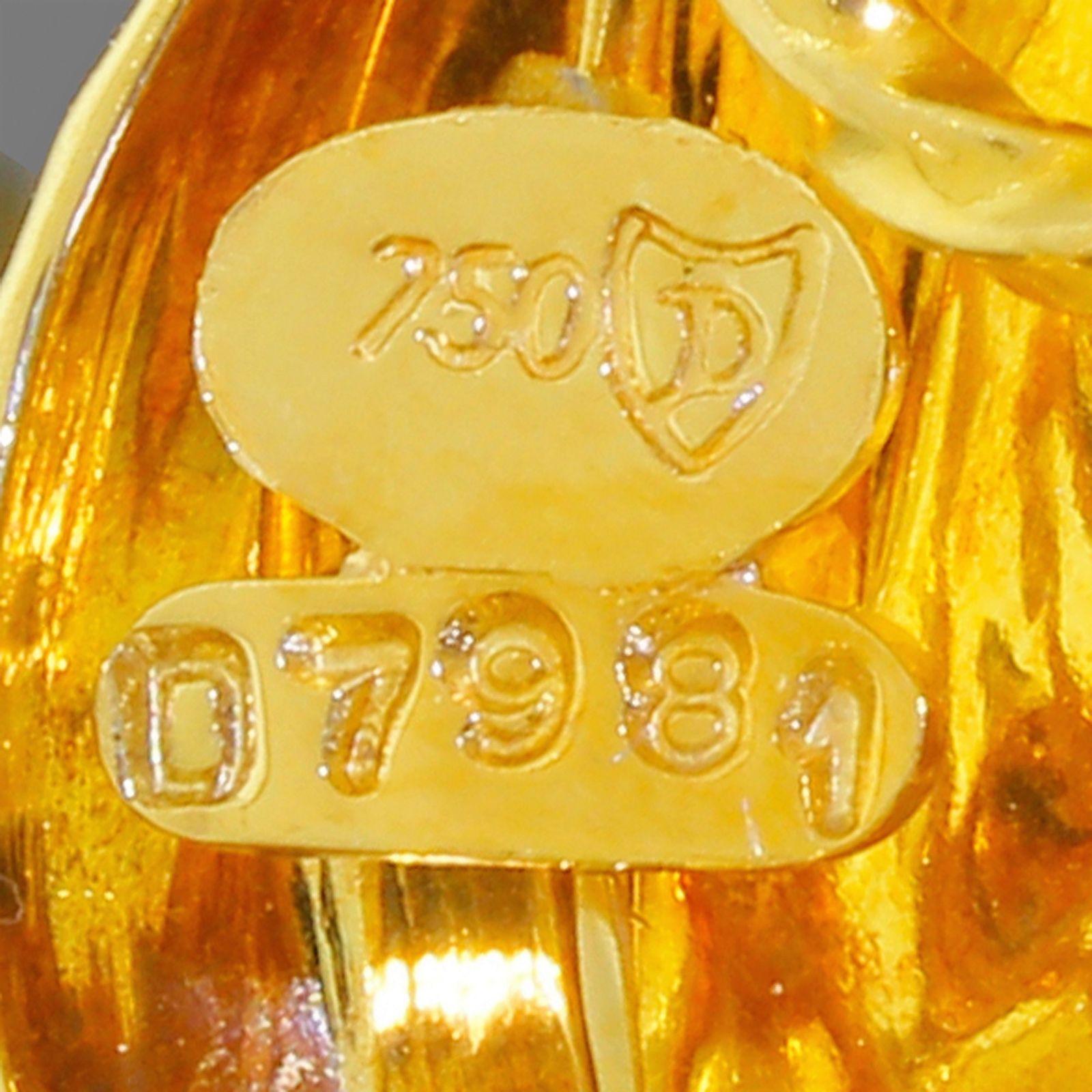 Henry Dunay 18k 750 Gold gehämmerte Muschel-Ohrringe Clip auf ausgezeichnetem Zustand 11G im Angebot 2