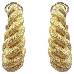 Henry Dunay 18 Karat Gelbgold Creolen mit Seildrehungsring