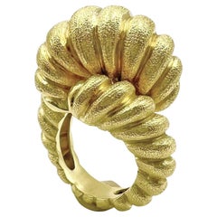 Henry Dunay 18k Yellow Gold Rope-Twist Knot Ring