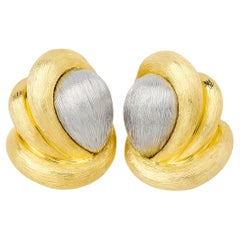 Orecchini HENRY in oro giallo 18 carati e platino a forma di vortice
